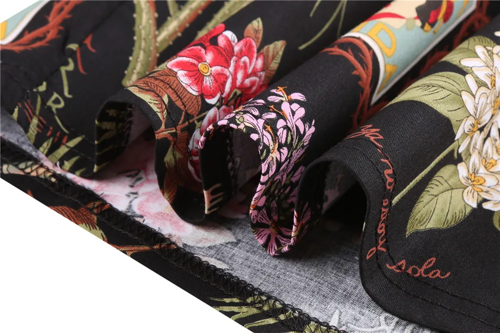 Cotton Y2K Summer Mini Skirts Women Harajuku Pencil Beach Streetwear Vintage Black Floral Print Short A Line Skirt Falda Corta