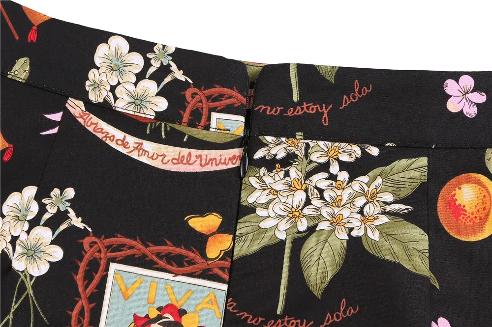 Cotton Y2K Summer Mini Skirts Women Harajuku Pencil Beach Streetwear Vintage Black Floral Print Short A Line Skirt Falda Corta