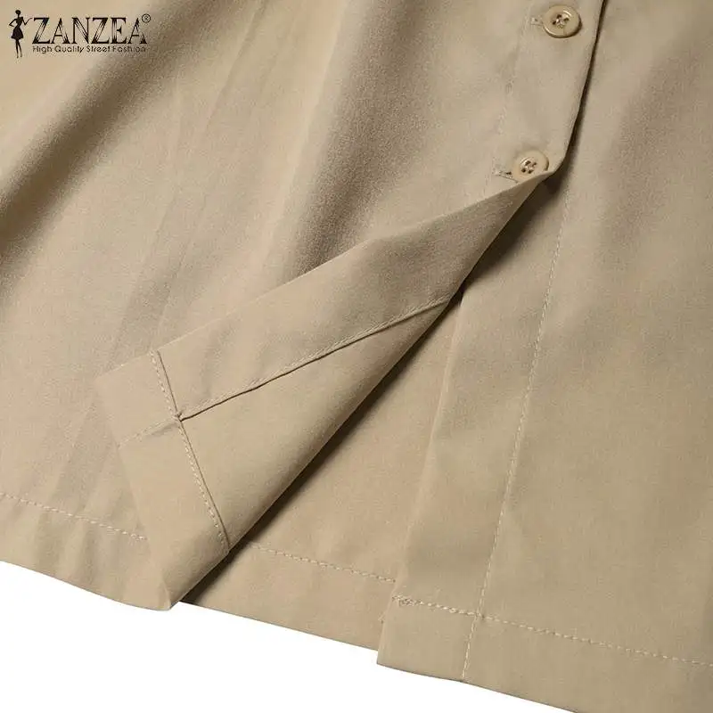 ZANZEA Woman Fashion OL Work Skirts Summer Elegant High Waist Skirt Female Casual Pleated Robe Vintage Buttons Up Faldas Saia