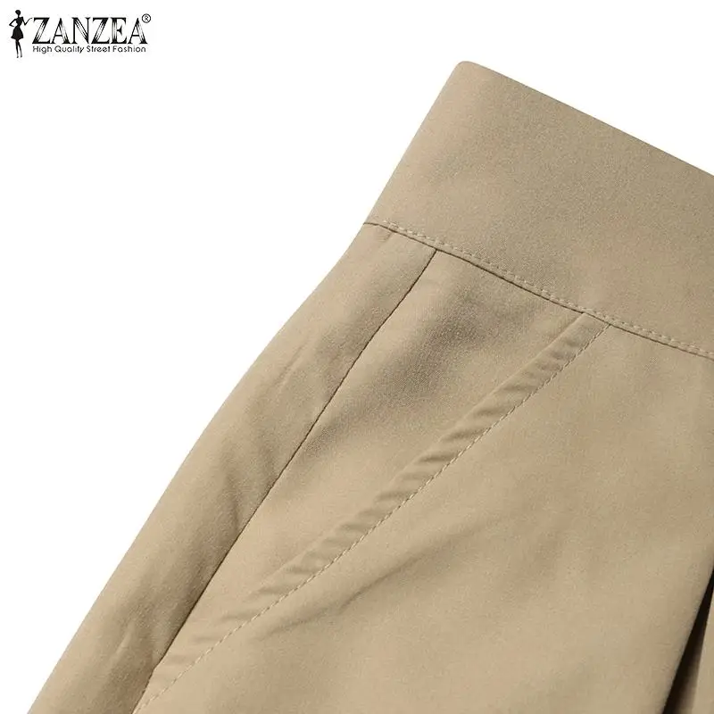 ZANZEA Woman Fashion OL Work Skirts Summer Elegant High Waist Skirt Female Casual Pleated Robe Vintage Buttons Up Faldas Saia