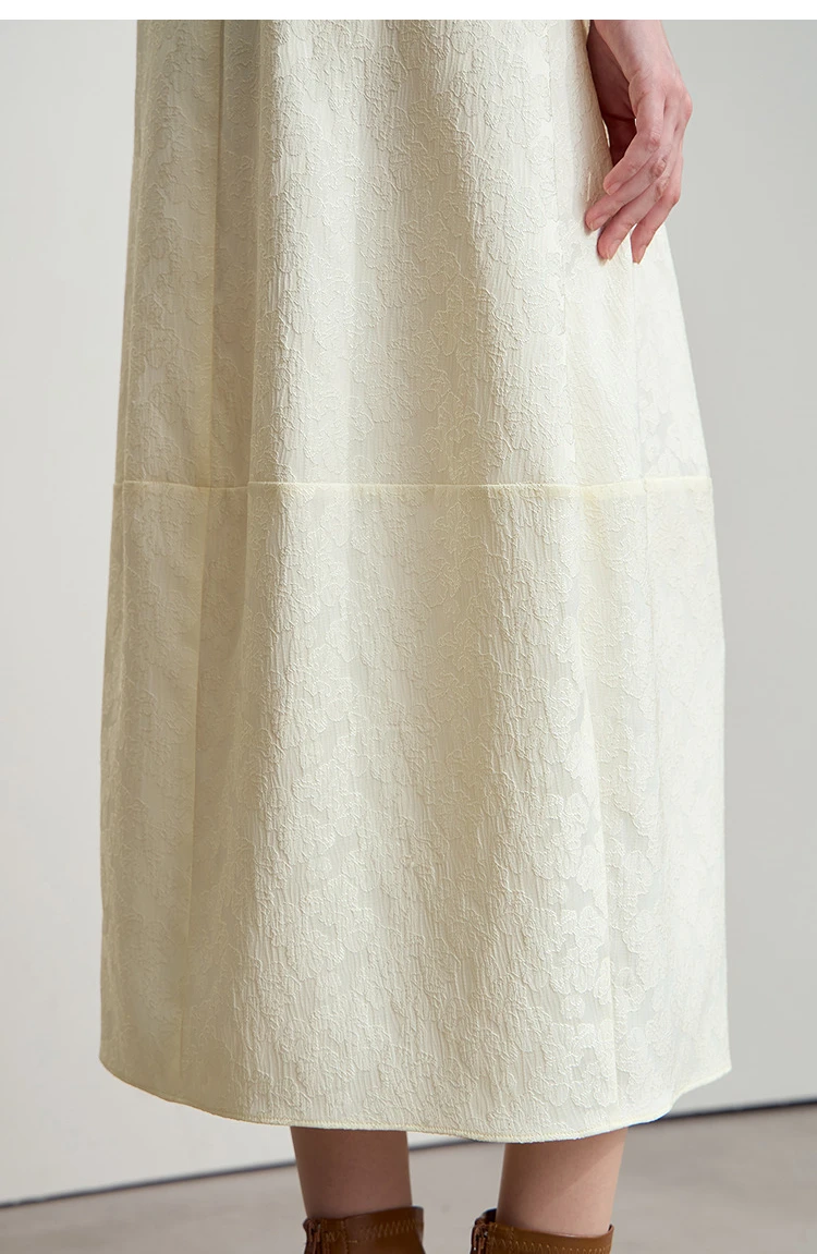 AMII 2026 New Arrival Autumn Quiet Luxury Style Women Skirts Elastic Waistband Loose Elegant Solid Lantern Dress 12523032