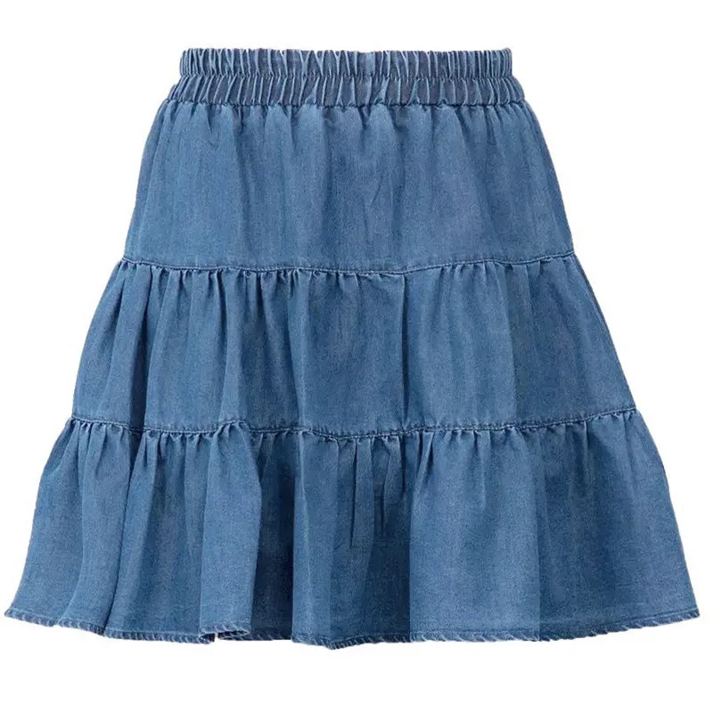 Korean sexy mini Pleated Skirt Y2K Clothes Women Summer Ruffle High Waist Jeans Skirt 2026 New Brand Cotton Denim Skirt Fashion