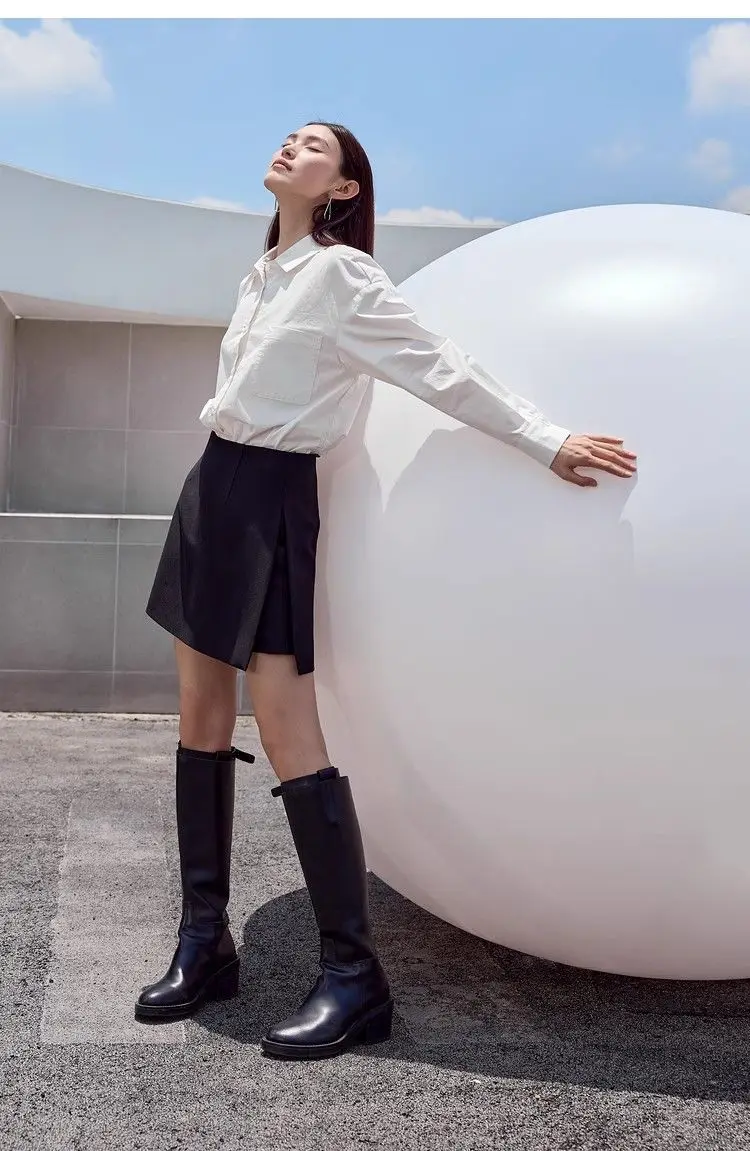 Casual short skirt women's high-waisted trouser spring and summer new commuter slim straight suit A-shaped trouser skirt