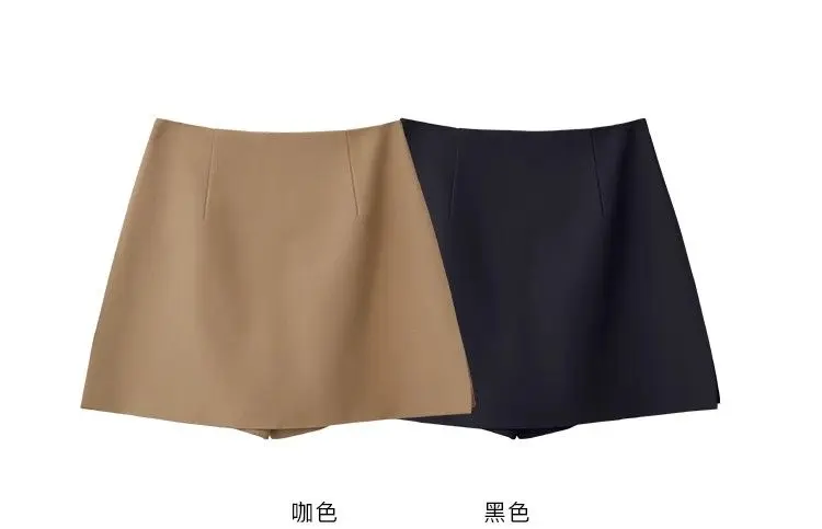 Casual short skirt women's high-waisted trouser spring and summer new commuter slim straight suit A-shaped trouser skirt