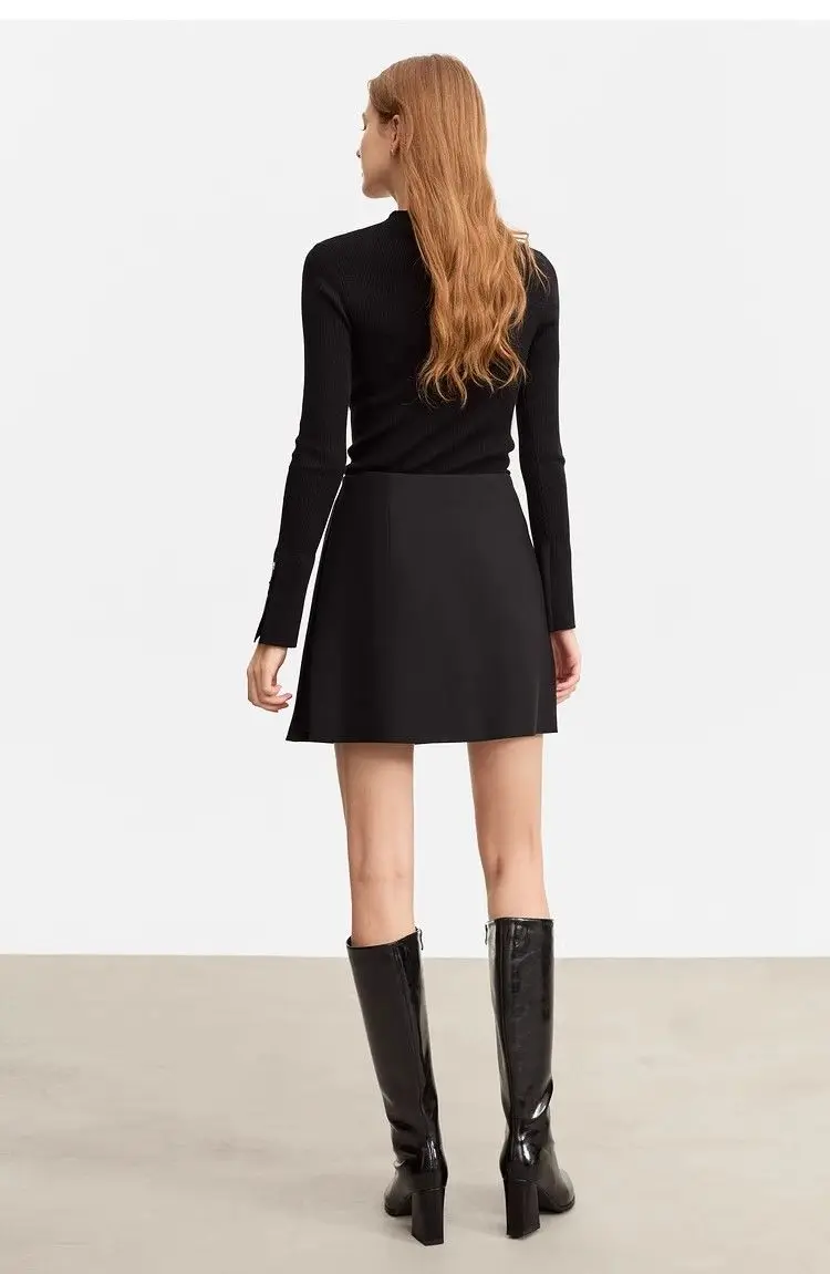 Casual short skirt women's high-waisted trouser spring and summer new commuter slim straight suit A-shaped trouser skirt