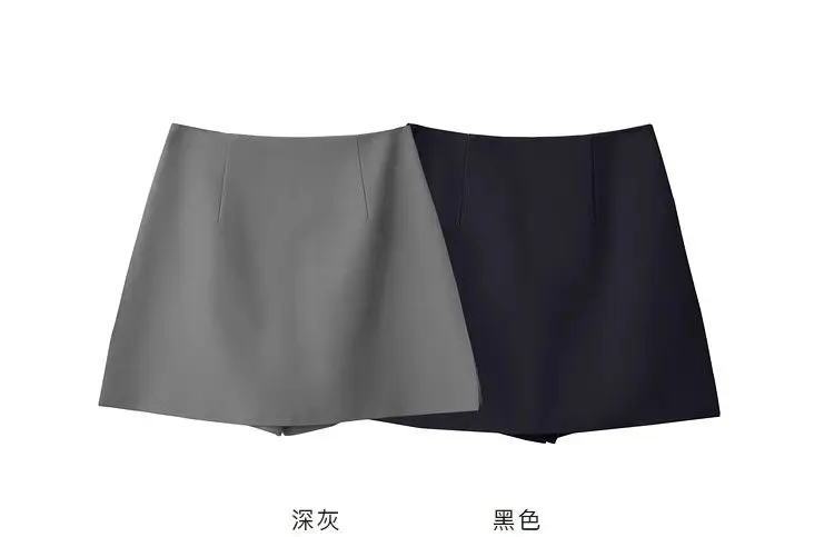 Casual short skirt women's high-waisted trouser spring and summer new commuter slim straight suit A-shaped trouser skirt