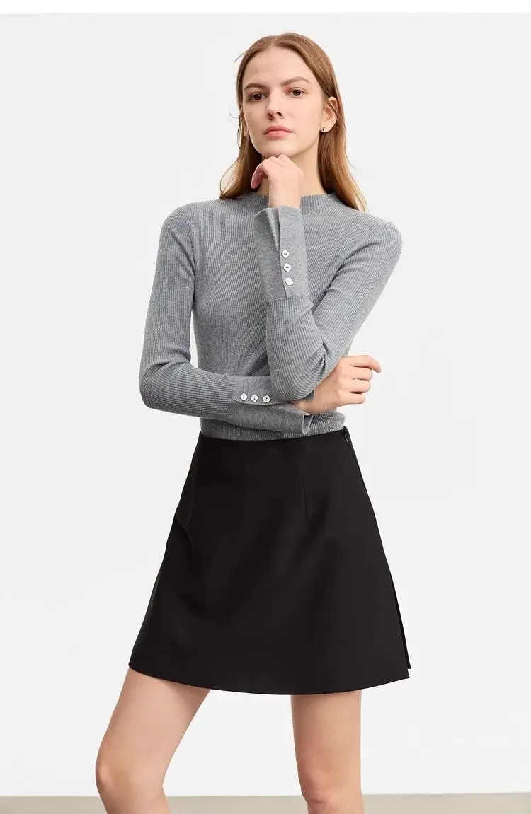Casual short skirt women's high-waisted trouser spring and summer new commuter slim straight suit A-shaped trouser skirt