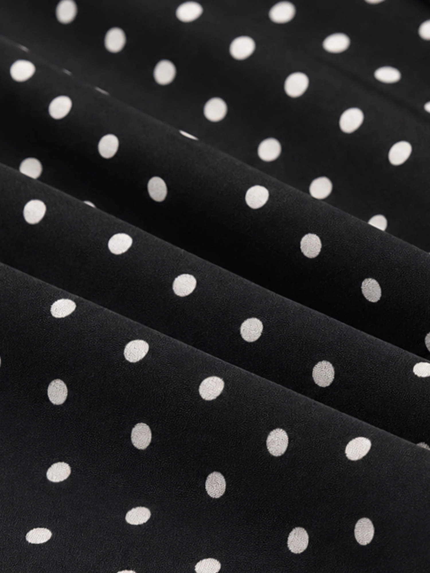 XIAOGULI 2026 Summer New Polka Dot Midi Skirt Women Chiffon Skirt Black Vintage Korean Style Elastic High Waist Leg lengthening