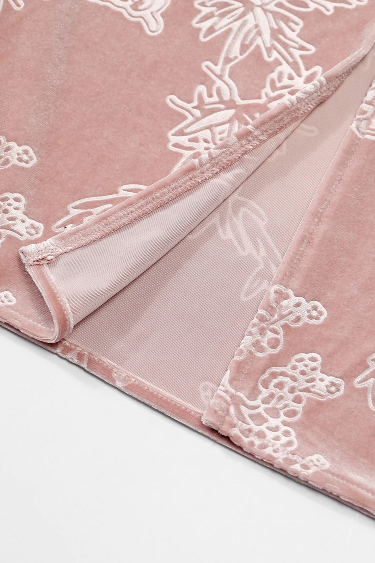 ELFSACK New Oriental Style Velvet Midi Skirt Autumn Winter A Line Jacquard Frog Buttons Elegant Soft Female Skirt