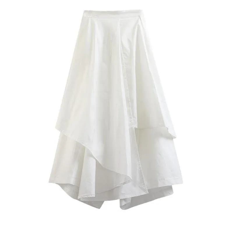 Black Skirts Woman Japanese Gothic Irregular High Waist Pleated Skirt Pants for Women Vintage Solid Cargo Skirts Female