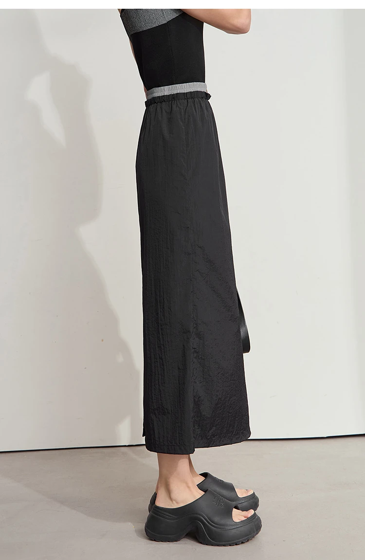 AMII Office Lady Summer Skirt for Women New 2025 Solid Sunscreen Straight Thin Mid Length Skirts Female Fashion Casual 12542033