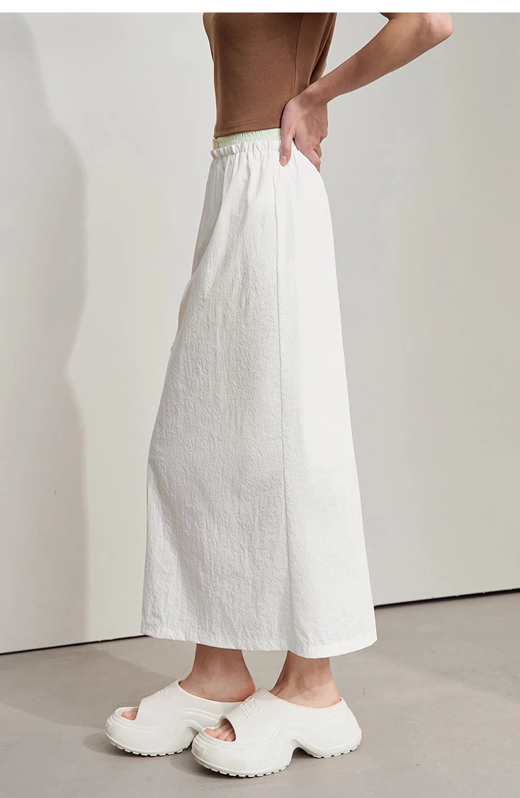 AMII Office Lady Summer Skirt for Women New 2025 Solid Sunscreen Straight Thin Mid Length Skirts Female Fashion Casual 12542033