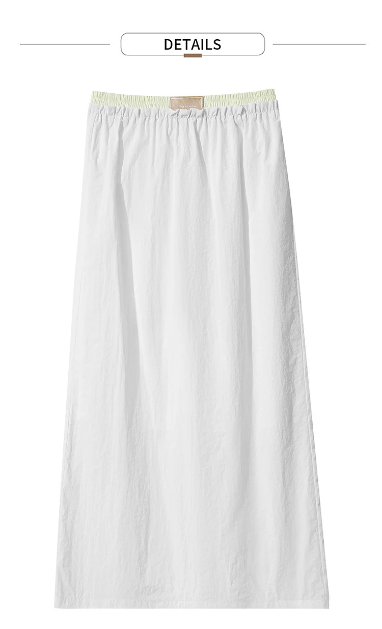 AMII Office Lady Summer Skirt for Women New 2025 Solid Sunscreen Straight Thin Mid Length Skirts Female Fashion Casual 12542033