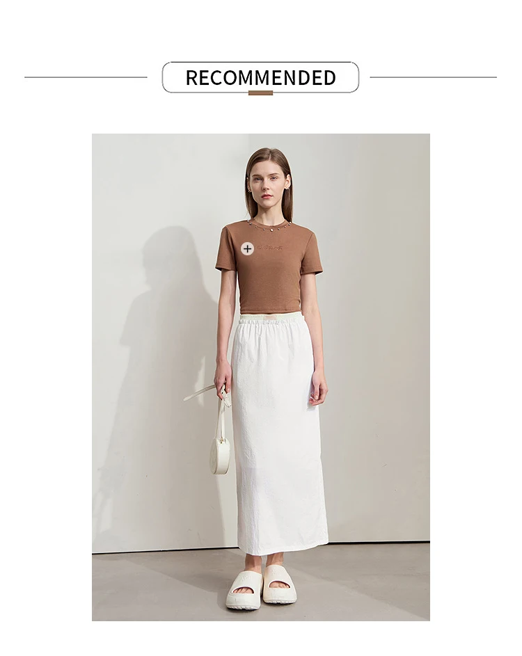 AMII Office Lady Summer Skirt for Women New 2025 Solid Sunscreen Straight Thin Mid Length Skirts Female Fashion Casual 12542033