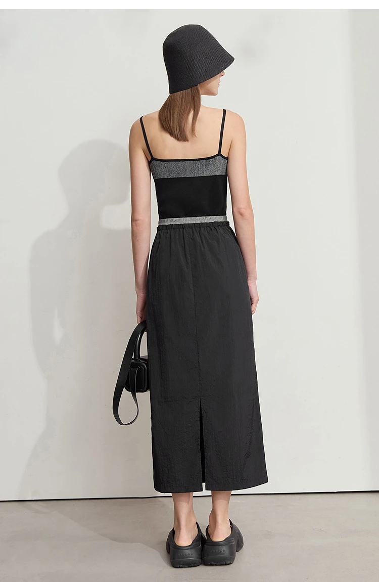 AMII Office Lady Summer Skirt for Women New 2025 Solid Sunscreen Straight Thin Mid Length Skirts Female Fashion Casual 12542033