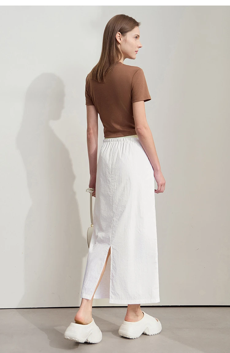 AMII Office Lady Summer Skirt for Women New 2025 Solid Sunscreen Straight Thin Mid Length Skirts Female Fashion Casual 12542033