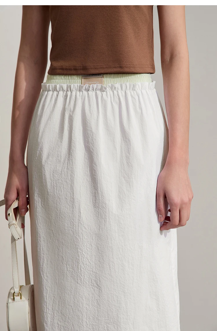 AMII Office Lady Summer Skirt for Women New 2025 Solid Sunscreen Straight Thin Mid Length Skirts Female Fashion Casual 12542033