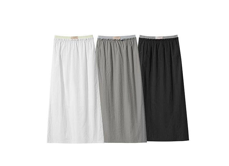 AMII Office Lady Summer Skirt for Women New 2025 Solid Sunscreen Straight Thin Mid Length Skirts Female Fashion Casual 12542033