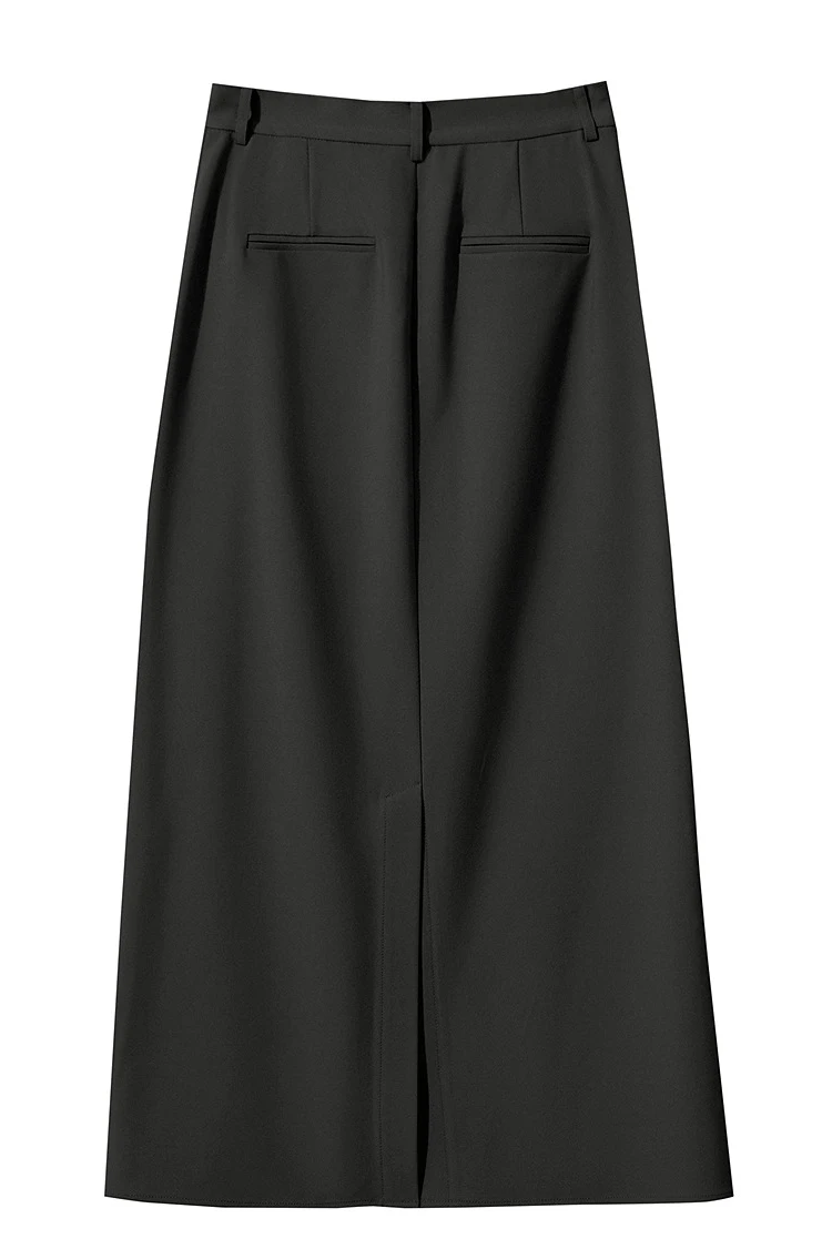 AMII Minimalist Half-body Skirt Women 2026 Autumn New Elegant Commuter Anti-wrinkle Asymmetric A-line Slim Long Skirt 12541053