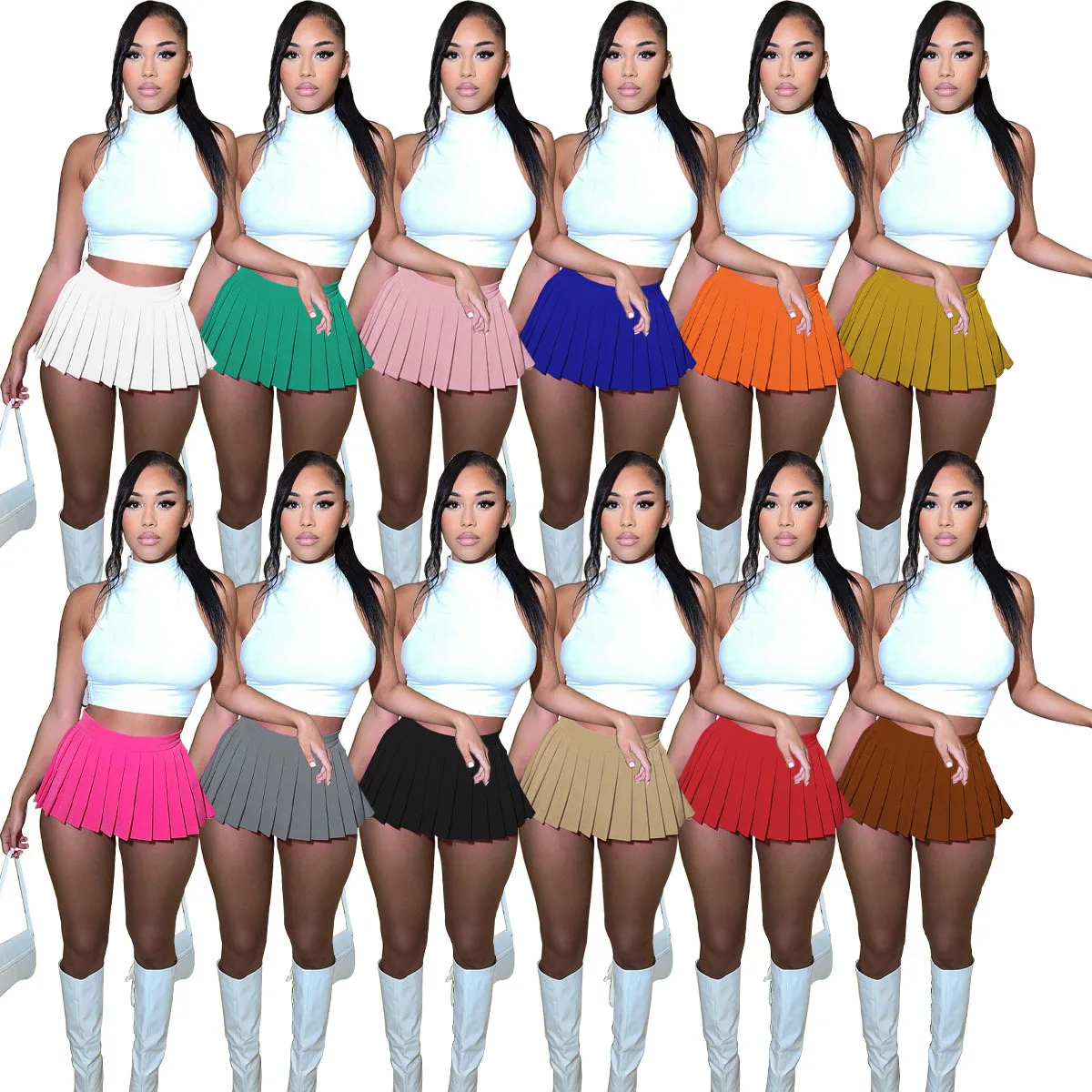 Preppy Style Elastic High waist Fluffy Skirt Double Layered Pleated Ruffled Edge Mini Cake Skirt Cute Hotsweet Y2K Skirt Pants