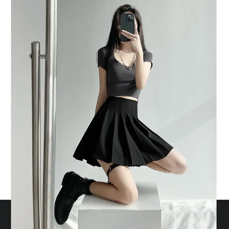 Preppy Style Elastic High waist Fluffy Skirt Double Layered Pleated Ruffled Edge Mini Cake Skirt Cute Hotsweet Y2K Skirt Pants