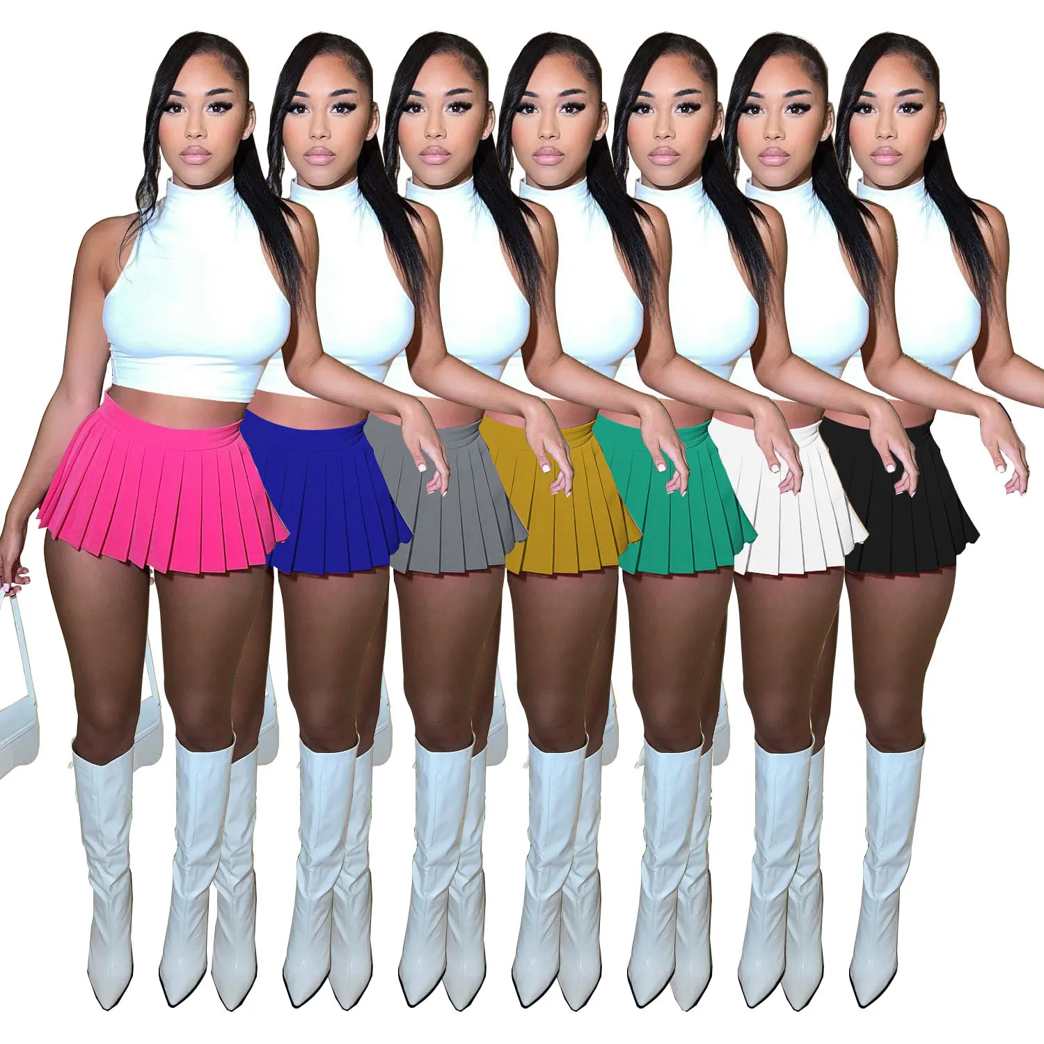 Preppy Style Elastic High waist Fluffy Skirt Double Layered Pleated Ruffled Edge Mini Cake Skirt Cute Hotsweet Y2K Skirt Pants