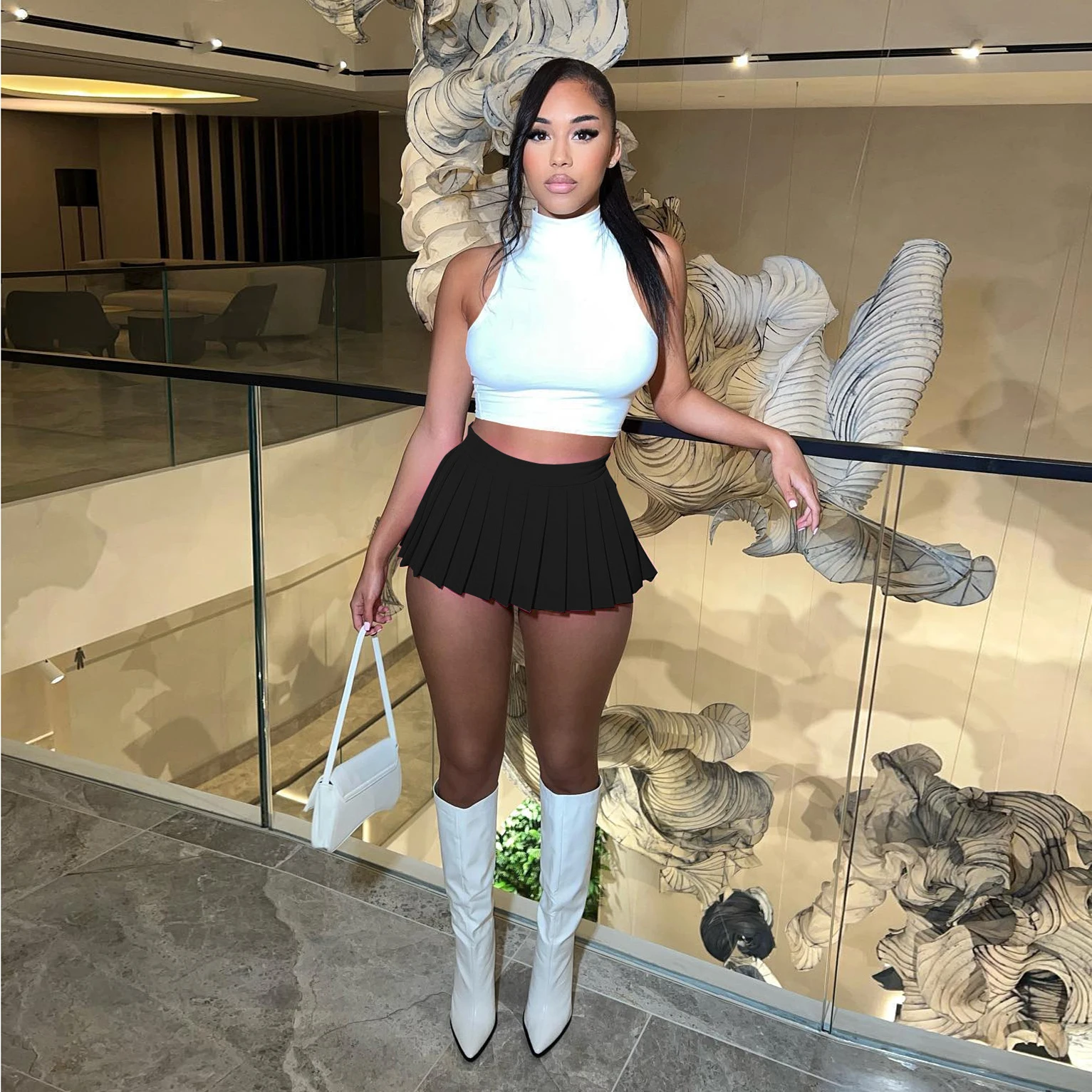 Preppy Style Elastic High waist Fluffy Skirt Double Layered Pleated Ruffled Edge Mini Cake Skirt Cute Hotsweet Y2K Skirt Pants