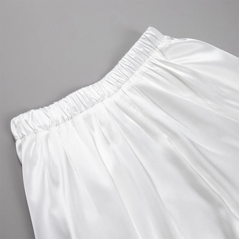 Elegant Satin Loose Women Skirt 2025 High Waist Maxi Skirts Streetwear Classic Long Skirt Fashion Female Black Skirt