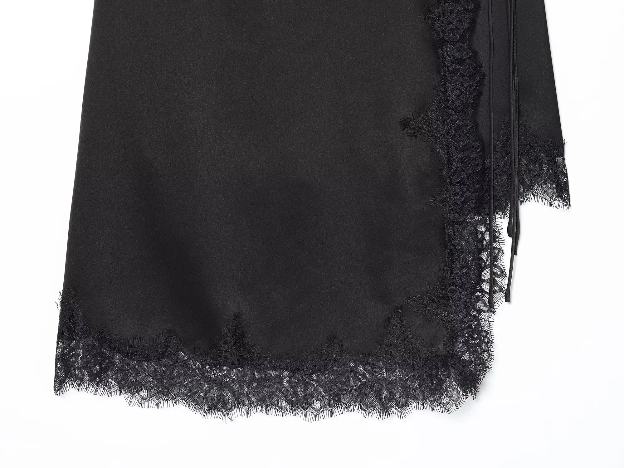 BSAY Lace Satin Asymmetry Skirt Women Fashion Autumn Winter side zip black Chic Female High Waist Elegant Long Midi Skirts Mujer
