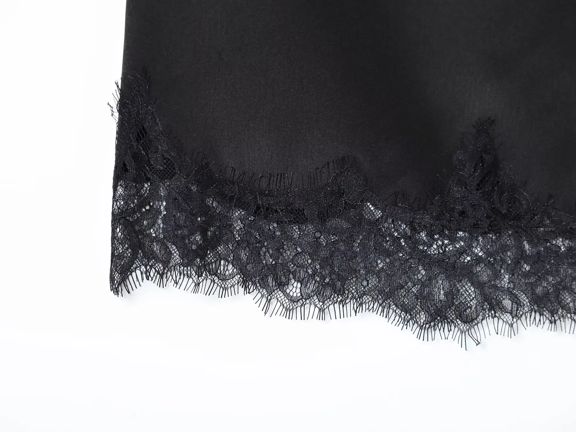 BSAY Lace Satin Asymmetry Skirt Women Fashion Autumn Winter side zip black Chic Female High Waist Elegant Long Midi Skirts Mujer