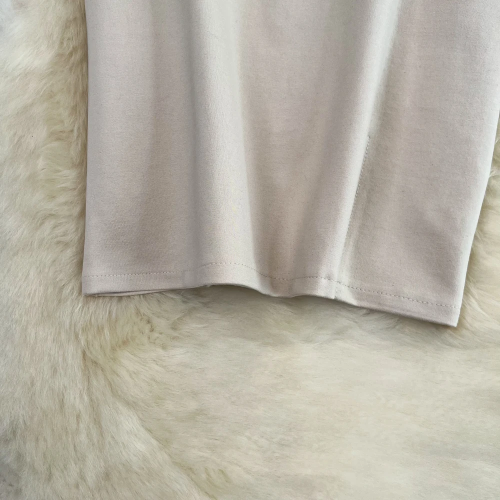 Women Elegant Pelated Midi Skirt 2024 Summer Fashion Casual Mid Length OL Work Office Skirts