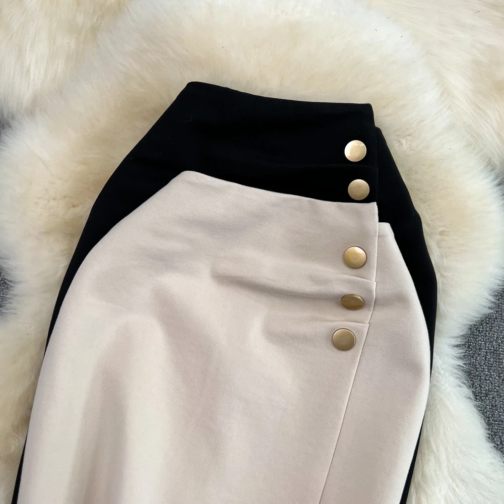 Women Elegant Pelated Midi Skirt 2024 Summer Fashion Casual Mid Length OL Work Office Skirts