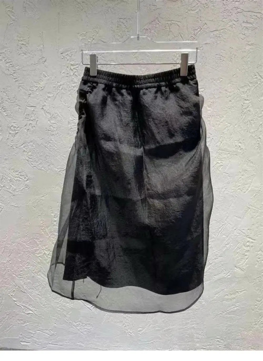Summer Skirt Women's Clothing High Waist Organza Saia Drawstring Tunic Jupe Chic Irregular Mini Skirts 2025 Faldas Mujer De Moda
