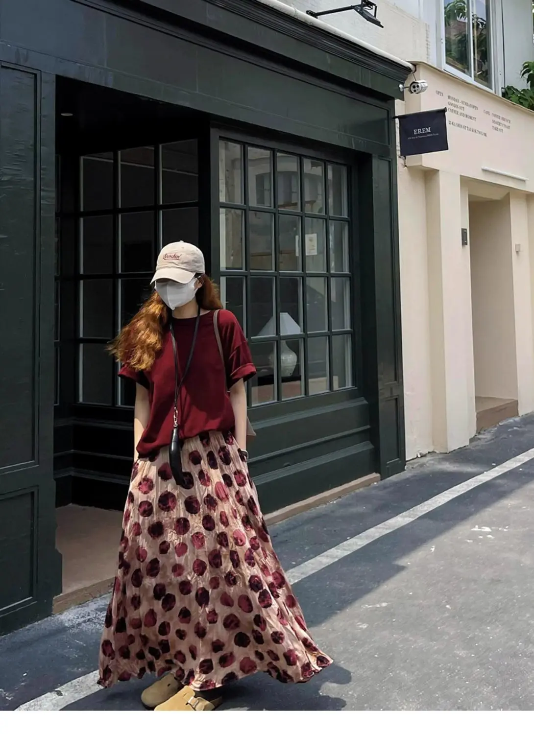 Trendy Vintage Polka Dot Print Maxi Skirt Women High Waist Long Skirt Design Spring Summer Clothes Loose Harajuku Y2k Skirts New