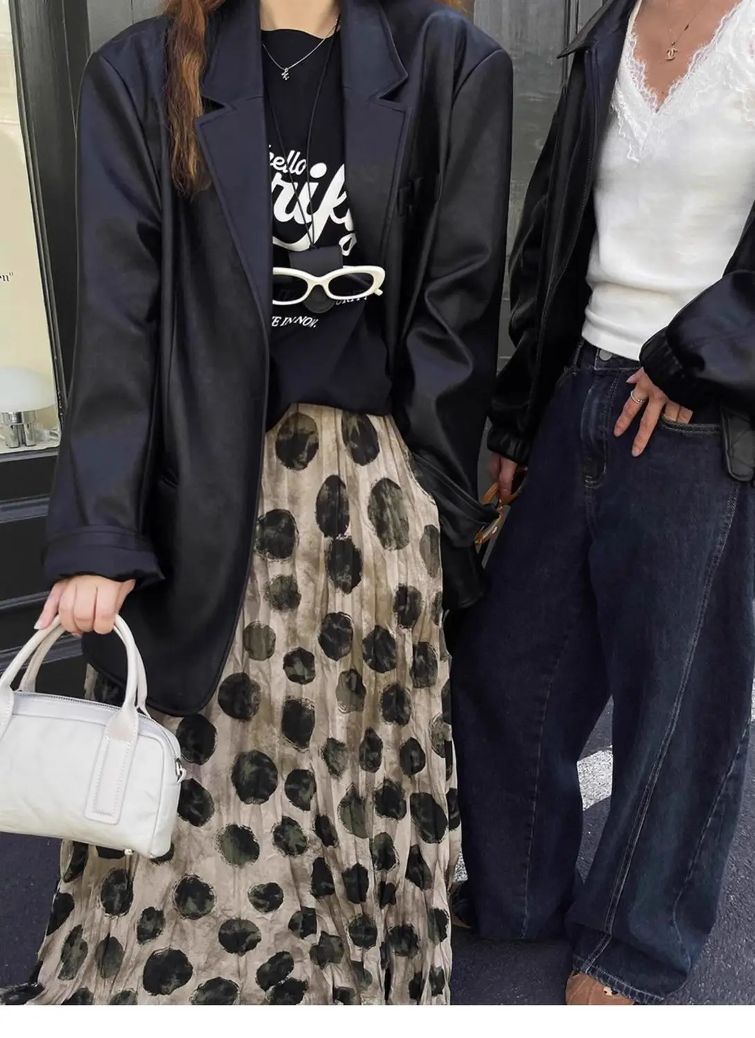 Trendy Vintage Polka Dot Print Maxi Skirt Women High Waist Long Skirt Design Spring Summer Clothes Loose Harajuku Y2k Skirts New