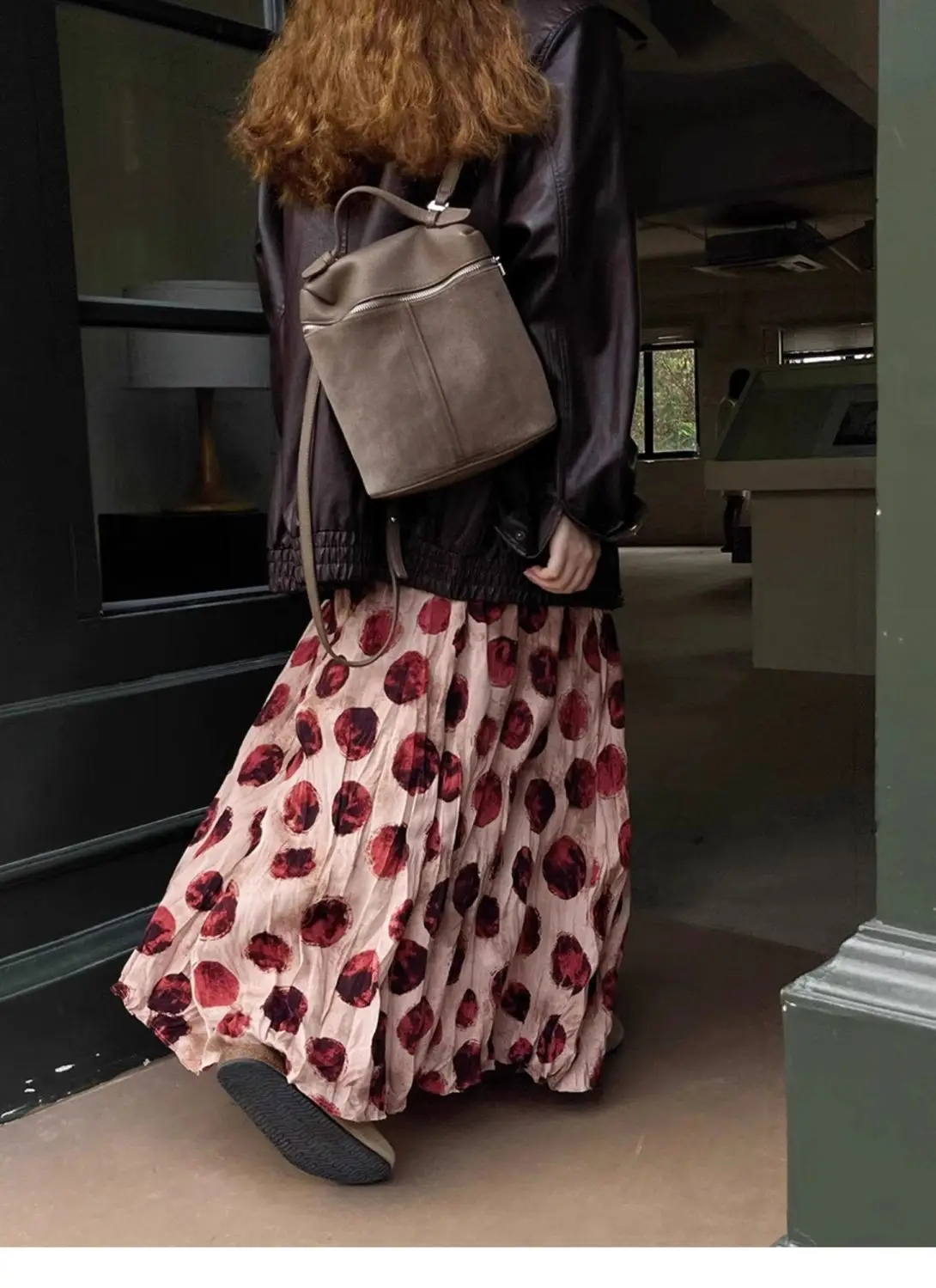 Trendy Vintage Polka Dot Print Maxi Skirt Women High Waist Long Skirt Design Spring Summer Clothes Loose Harajuku Y2k Skirts New