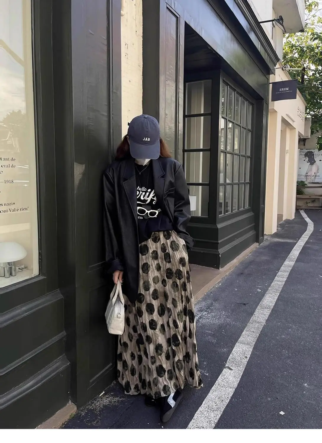 Trendy Vintage Polka Dot Print Maxi Skirt Women High Waist Long Skirt Design Spring Summer Clothes Loose Harajuku Y2k Skirts New