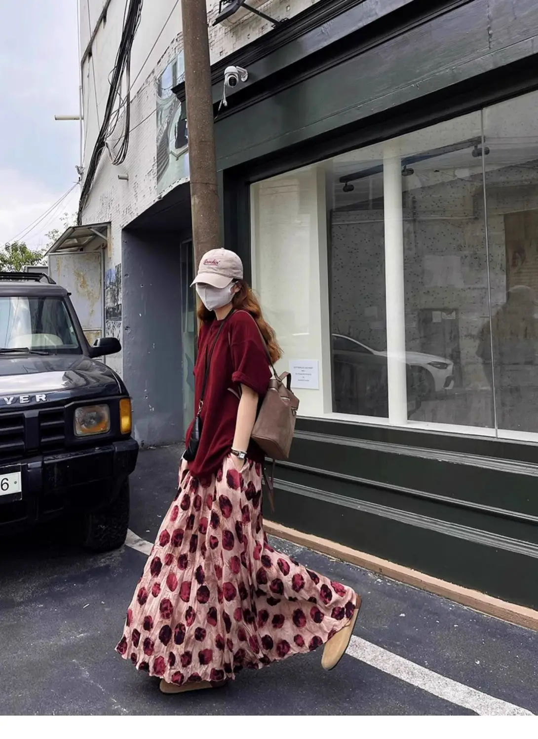 Trendy Vintage Polka Dot Print Maxi Skirt Women High Waist Long Skirt Design Spring Summer Clothes Loose Harajuku Y2k Skirts New