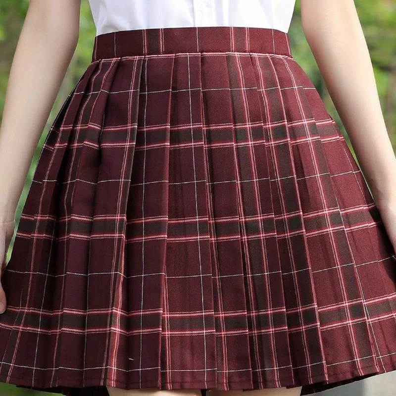 JMPRS Plaid Women Pleated Skirt Bow Knot Summer High Waist Preppy Girls Dance Mini Skirt Cute A Line Harajuku Sexy Japan Faldas