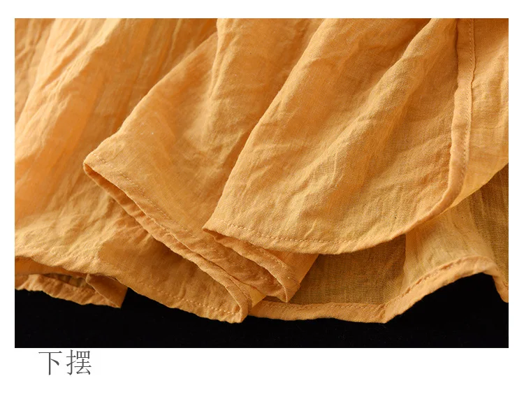 Johnature Women Vintage Cotton Linen Skirts Elastic Waist Solid Color Loose Casual Cloths 2025 Summer New Patchwork Skirts