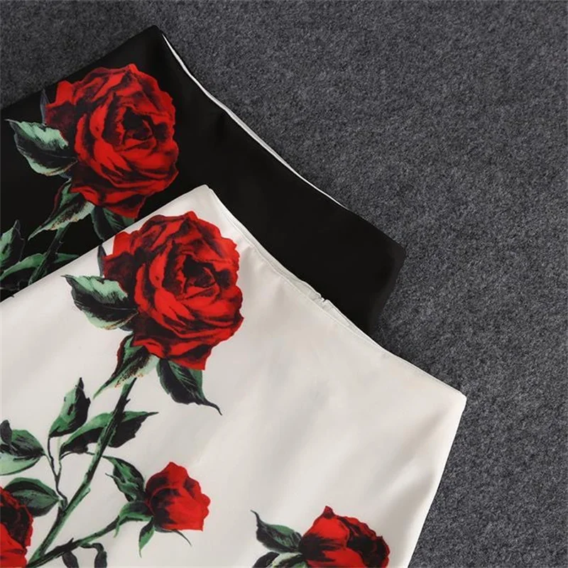 Streetwear Blue Skirt Ladies Spring Clothes Women's High Waist Harajuku Korean Style Vintage Print Skirt for Women Faldas Cortas
