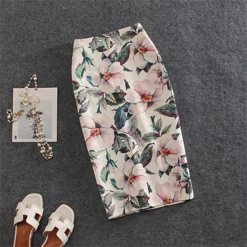 Streetwear Blue Skirt Ladies Spring Clothes Women's High Waist Harajuku Korean Style Vintage Print Skirt for Women Faldas Cortas