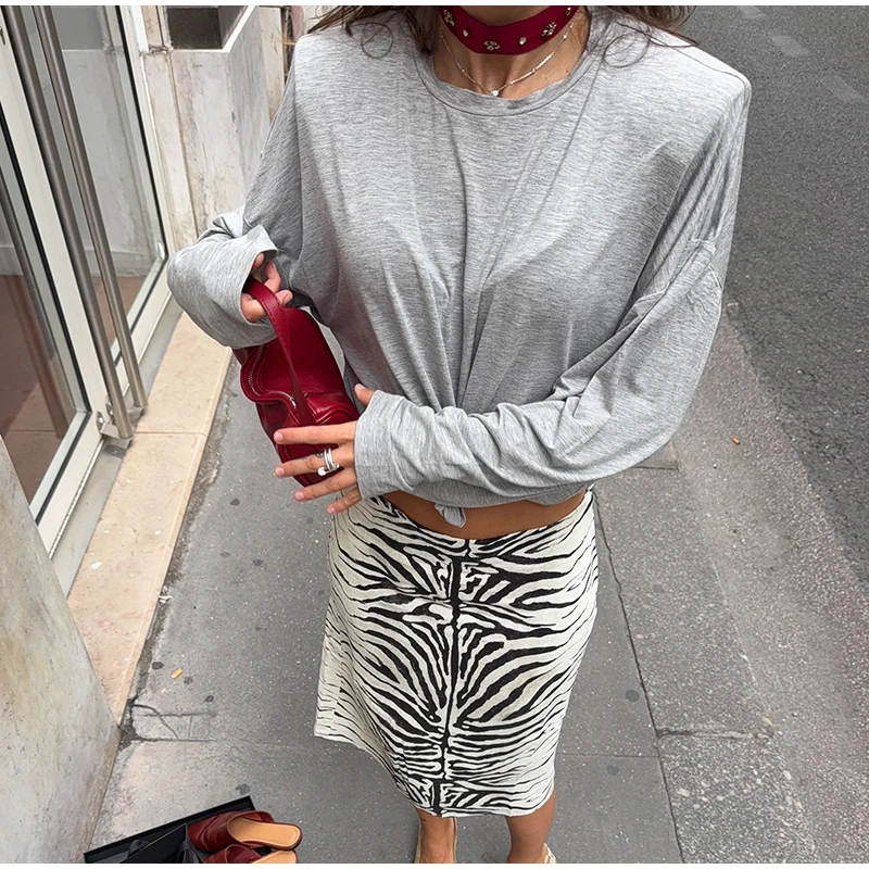 Fashion Zebra Print Women's Skirt High Waist Straight Loose Skirt Chic 2026 Spring Summer New Street Daily Wear Ladies Clothing