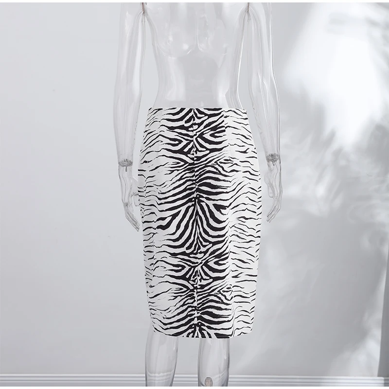 Fashion Zebra Print Women's Skirt High Waist Straight Loose Skirt Chic 2026 Spring Summer New Street Daily Wear Ladies Clothing
