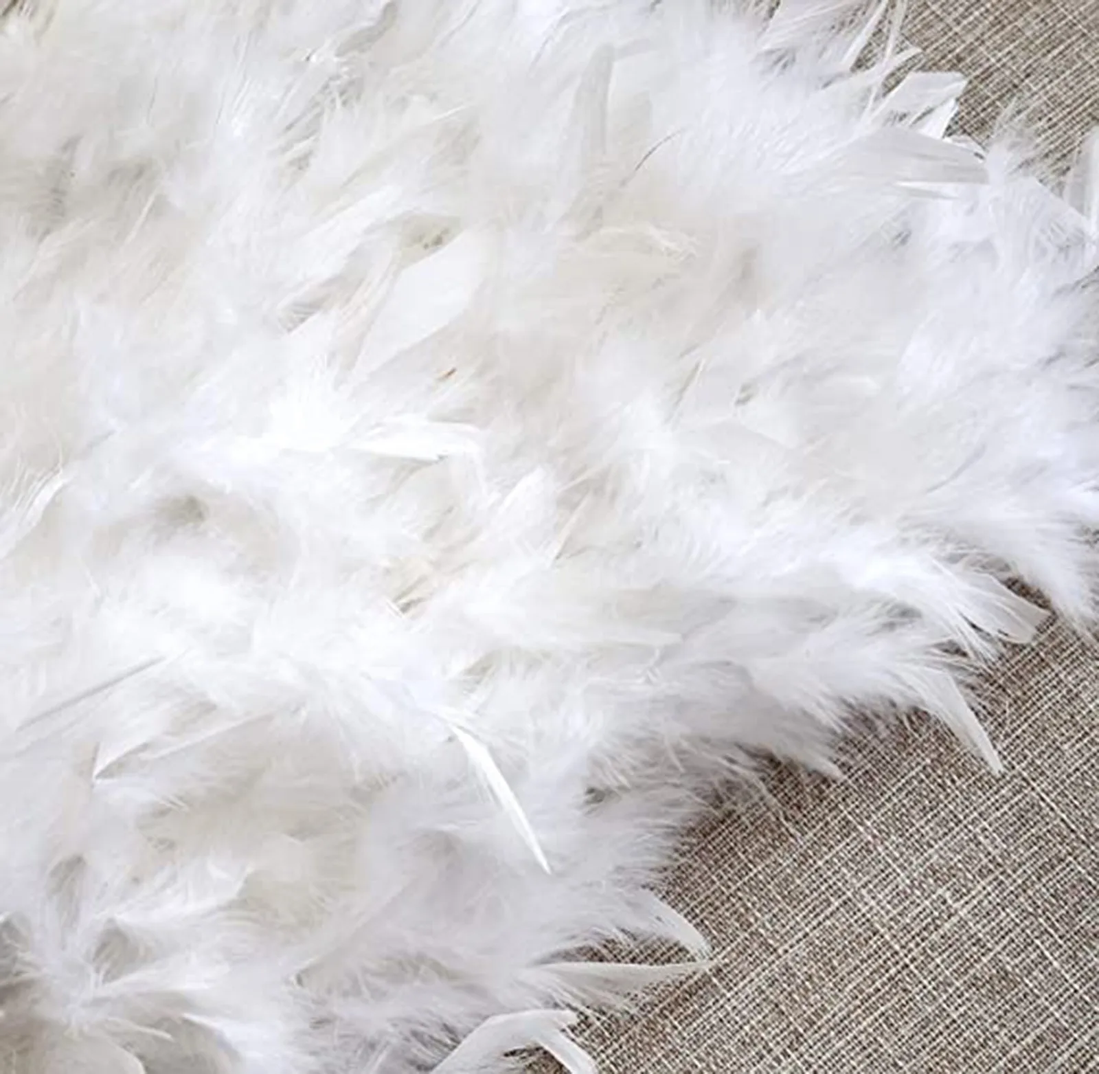 Women White Skirt Puffy Feather High Waist Performance Stage Dancing Costumes Women Skirt Irregular Elastic A-Line Skirt