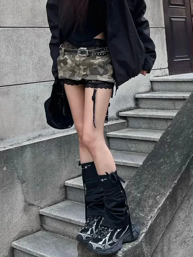 Y2K Retro Summer Camouflage Low Waist Denim Skirt for Women Fashion Street Sexy Gothic Harajuku Slim Street Clothing Short Skirt