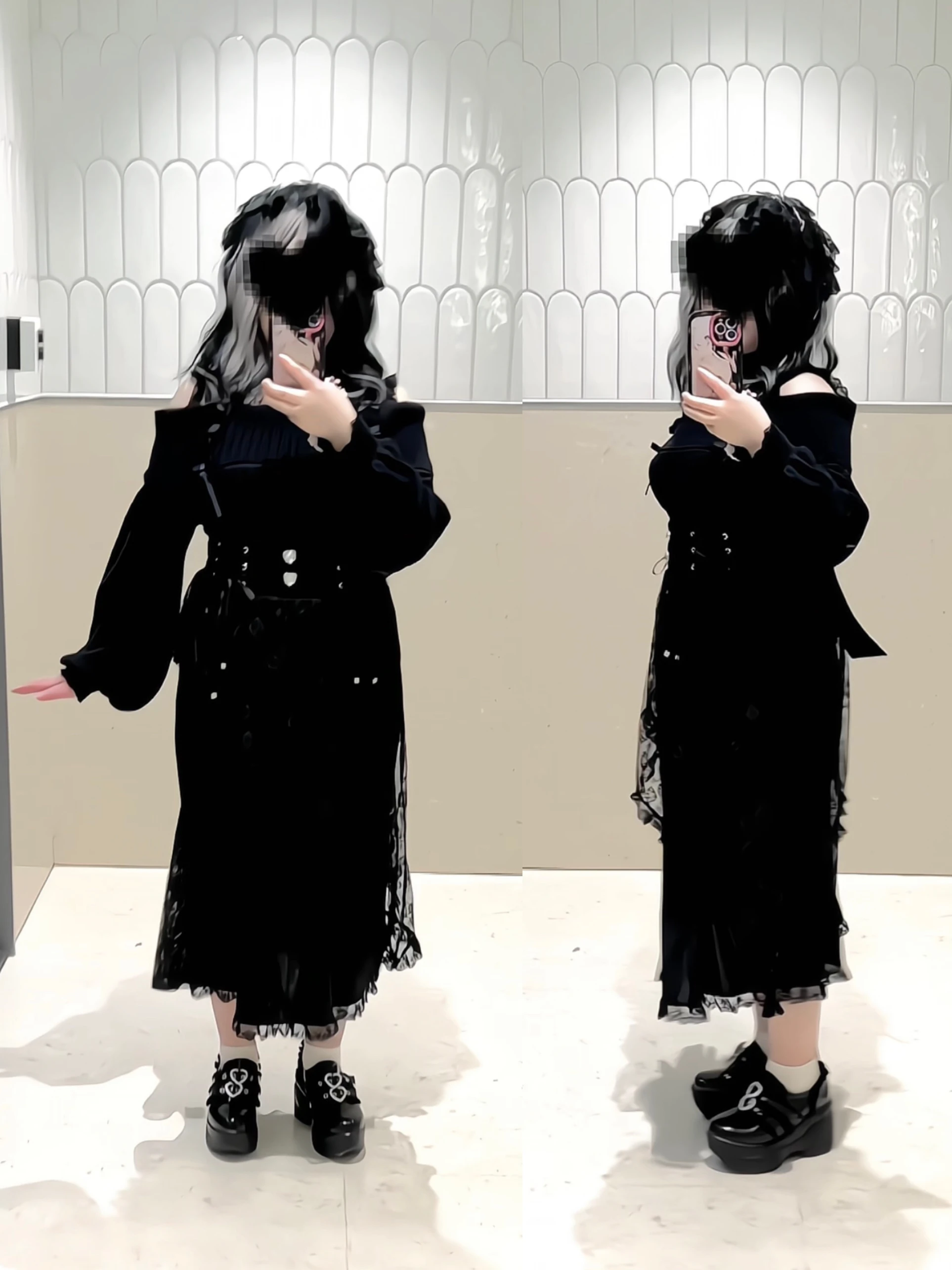 Japanese Mine Series Mass Production Fishtail Skirt for Women High Waist Lace Splicing Black Long Skirt Lady Sweet Sweaters Top
