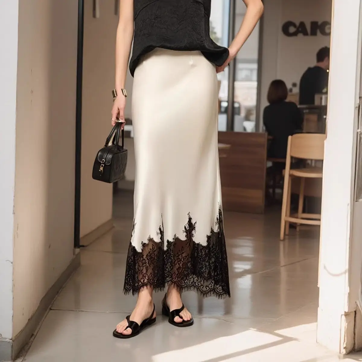 Fairy Lace Patchwork Skirt Women Fashion High Wasit Elegant Wrapped Hip Long Party Skirts 2025 New Autumn Trends Female Clothing