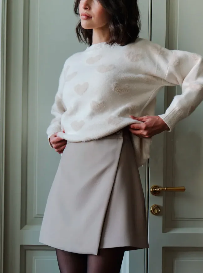 Office Lady Women Skirts 2026 New Women's High Waist A Line Skirt Slim Fit Split Hem Irregular Design Versatile Midi Skirt