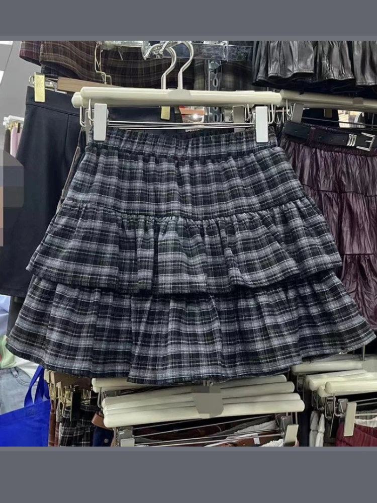 Y2k Ruffled Layered Aesthetic Women Harajuku Lace Cake Mini Skirt Subculture High Waist Kawaii Streetwear Vintage Casual Cute